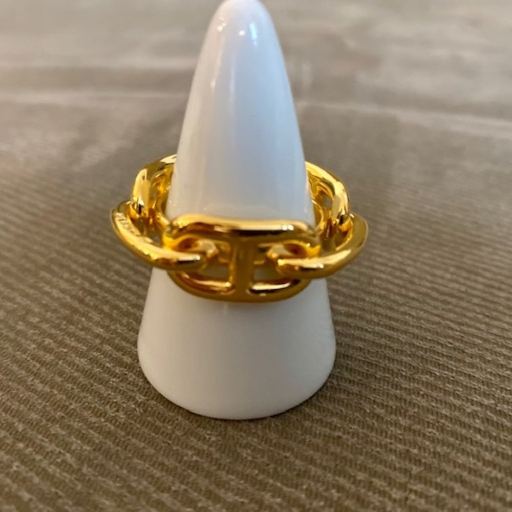 Hermes Regata Gold Chain Link Regata Scarf Ring